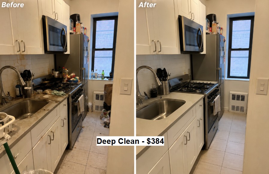 Kitchen before and after โ Deep Clean $384